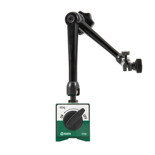 Chân đế từ tính SATA 91566 lực hút 60kgf cho đồng hồ so, gá kẹp chính xác.
