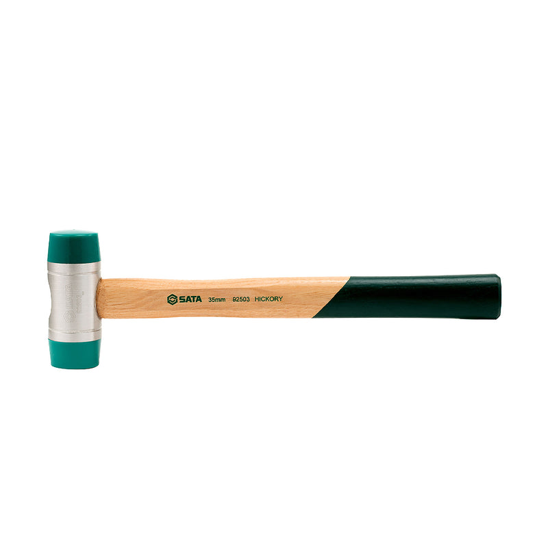 Búa nhựa cán gỗ, đầu búa bằng hợp kim nhôm có thể thay thế. Tay cầm bằng gỗ HICKORY SATA