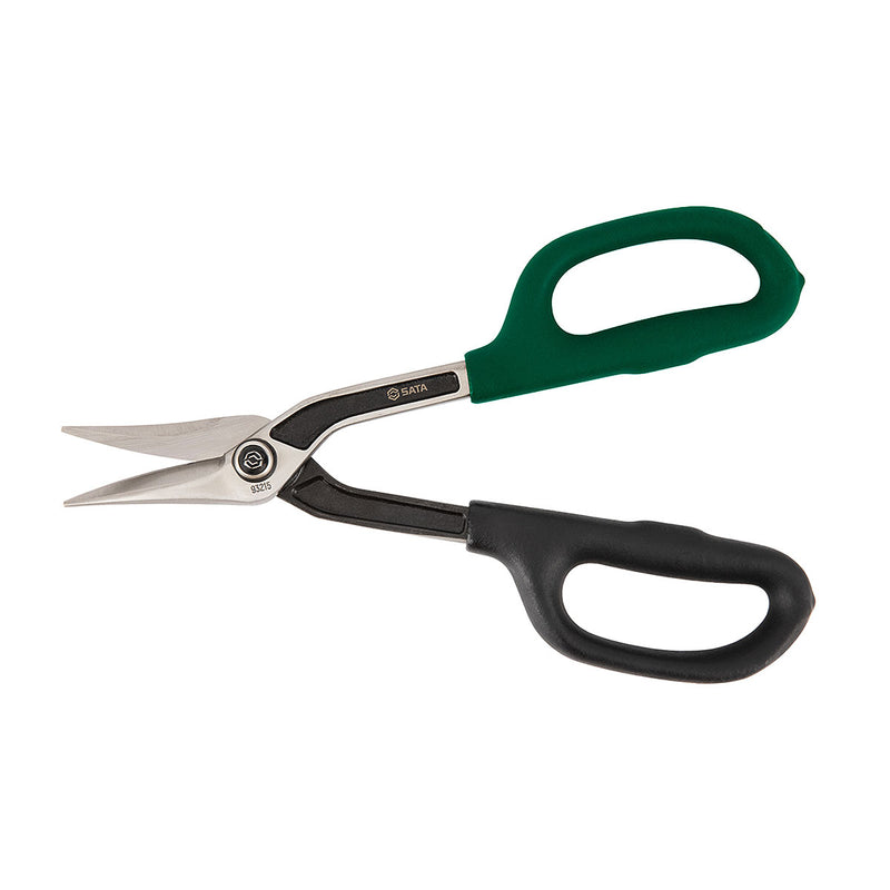 Kéo cắt tôn mũi nhọn SATA 93215 - 263mm cắt thép 0.6mm, inox 0.45mm.