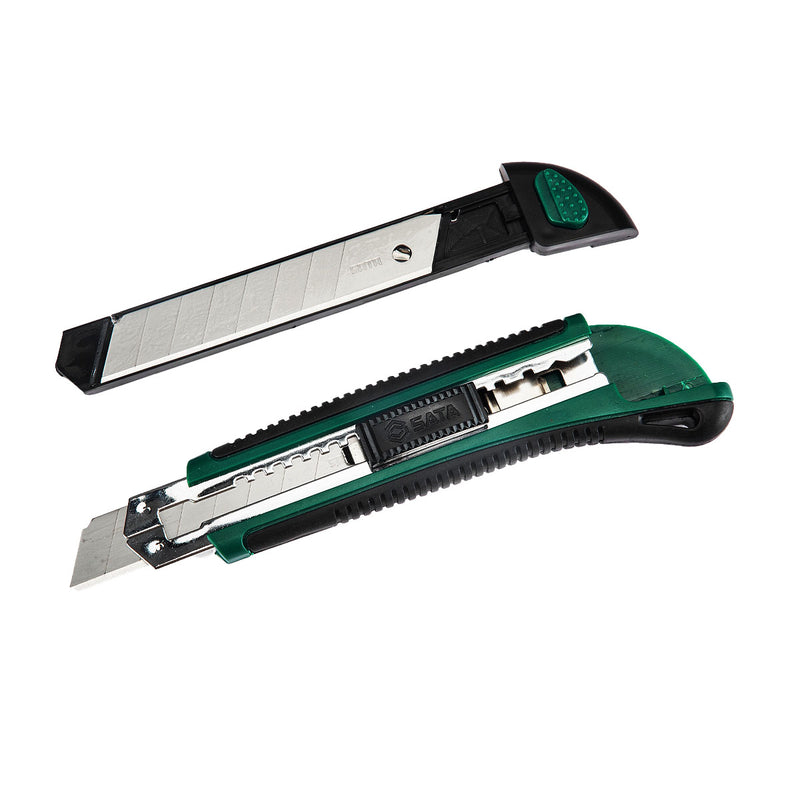 Dao rọc giấy, cán bọc cao su SATA 93428 kích thước 18mm x 100mm