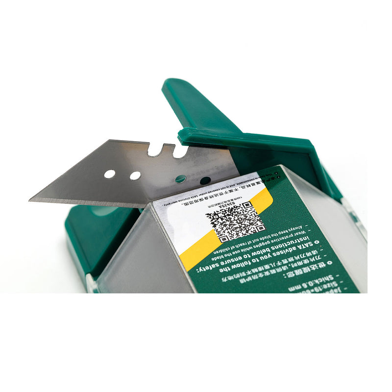 Hộp 100 lưỡi dao rọc giấy đa năng, thép SK2 SATA 93435A kích thước 60mm x 19mm