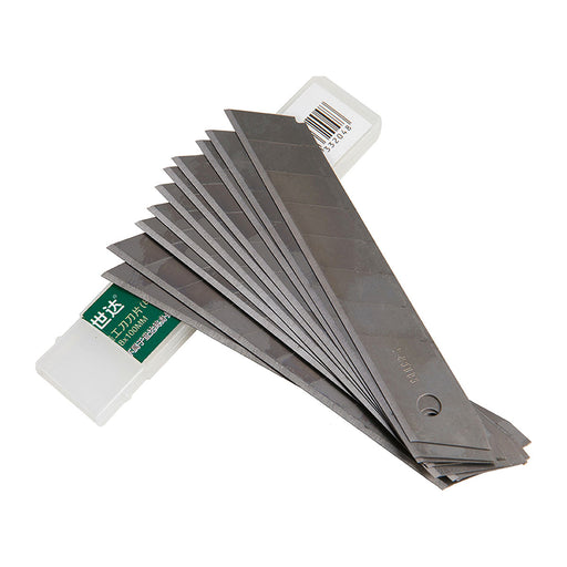 Hộp 10 lưỡi dao rọc giấy SATA 93436, thép SK2, 18mm x 100mm, 8 đoạn.