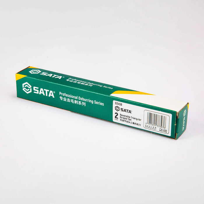 Dụng cụ nạo ba via ống kim loại SATA 93458 dạng mũi thẳng thiết kế dạng tam giác 3 mặt