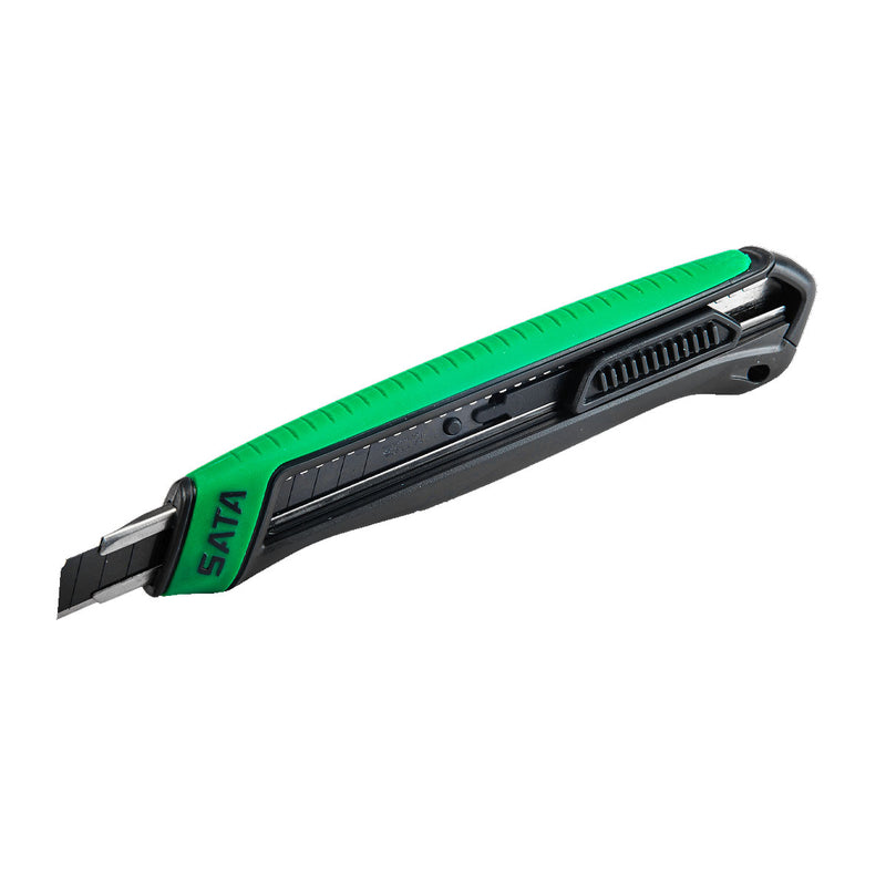 橡塑柄推钮美工刀13节9x80MM SATA 93481