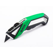 Dao rọc đa năng SATA 93485 Heavy Duty Utility Knife 19mm, thân hợp kim kẽm, tay cầm cao su TPR, lưỡi SK2 sắc bén, khóa cố định