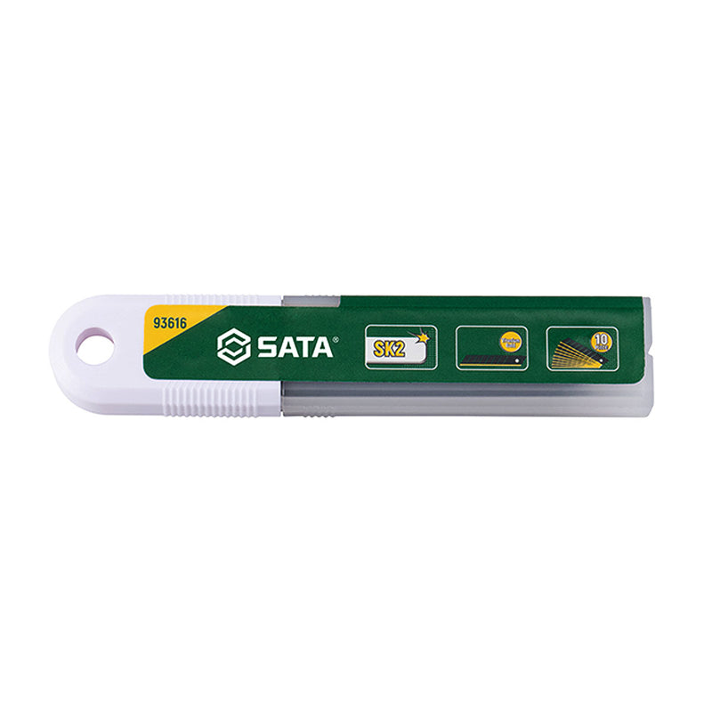 Hộp 10 lưỡi dao rọc giấy phủ Titanium SATA 93616 kích thước 18mm x 100mm