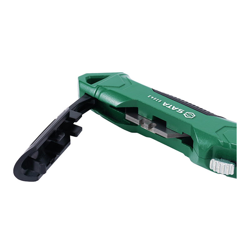 Heavy Duty Zinc Alloy Utility Knife, 5 Extra Blades SATA 93643