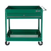 Xe đẩy dụng cụ SATA 95108A 1 ngăn kéo, 2 tầng, tải trọng 150kg, màu xanh lá.