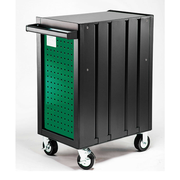 Xe đẩy, dùng chứa các dụng cụ gồm 2 cánh cửa và 4 ngăn kéo dùng trong garage sửa xe ô tô, SATA - 95125.