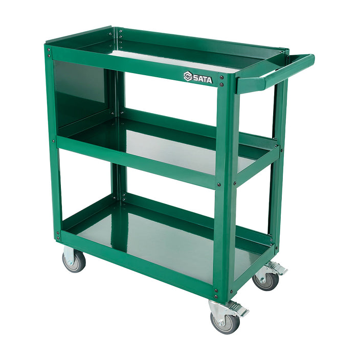 Xe đẩy đựng dụng cụ đa năng loại 3 khay, kích thước: 840x500x920mm, dùng trong garage sửa xe ô tô, Mã hàng: SATA - 95222A