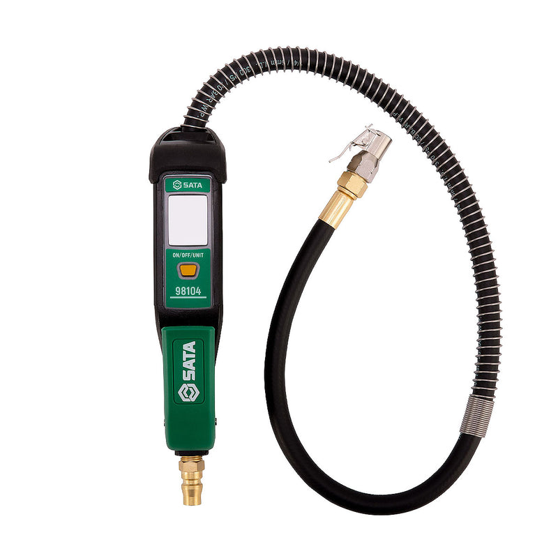 Đồng hồ bơm lốp xe điện tử SATA 98104, 3 chức năng đo, bơm, xả, màn hình LCD, độ chính xác cao