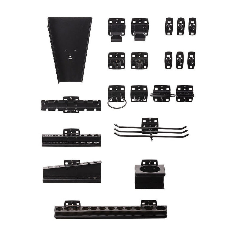 Bộ giá và móc treo dụng cụ 20 chi tiết SATA 99501S-3 đa năng, sắp xếp gara, xưởng hiệu quả.