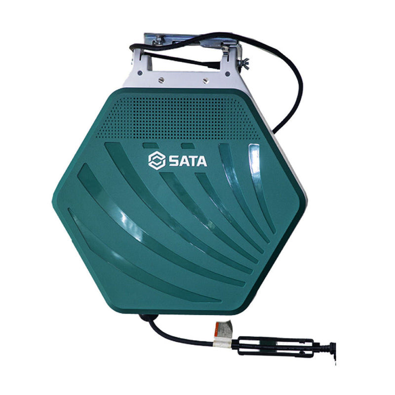 Cuộn dây khí nén rút tự động, dạng hộp, dùng hút khí, hoạt động bằng điện, chiều dài dây: 10m, đường kính 6.5mm, dùng trong garage sửa xe ô tô, SATA - AE3001
