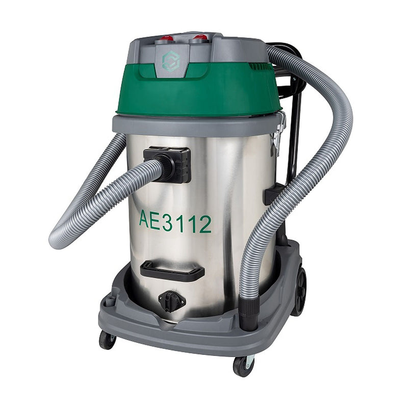 Máy hút bụi SATA AE3112 1200W hút khô ướt, thùng 70L thép không gỉ, bánh xe xoay 360°