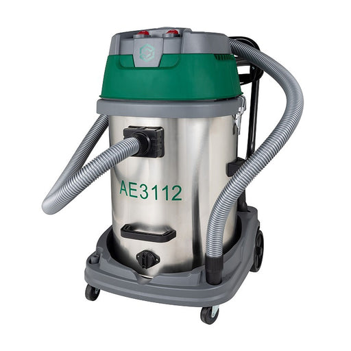 Máy hút bụi SATA AE3112 1200W hút khô ướt, thùng 70L thép không gỉ, bánh xe xoay 360°