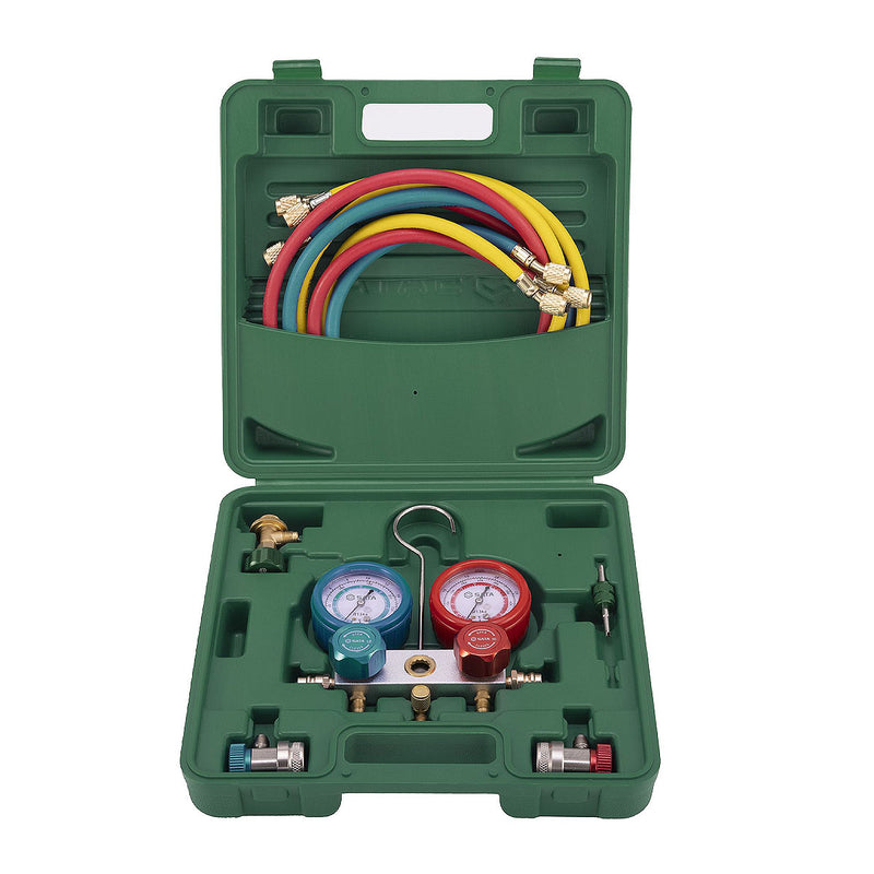 Đồng hồ nạp gas lạnh 2 van SATA AE5741 gas tương thích R134a