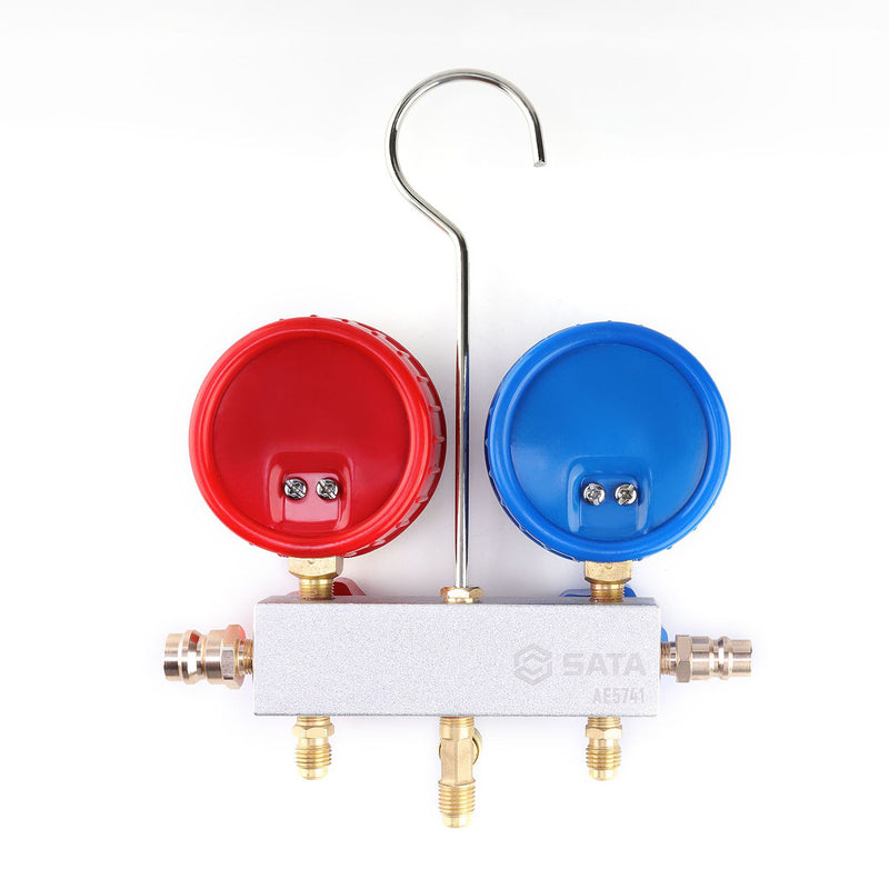 Đồng hồ nạp gas lạnh 2 van SATA AE5741 gas tương thích R134a