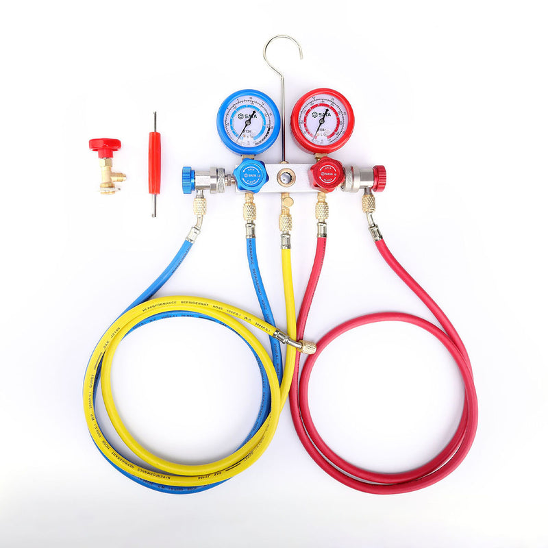 Đồng hồ nạp gas lạnh 2 van SATA AE5741 gas tương thích R134a