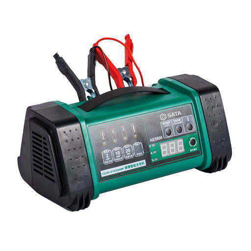 Máy sạc ắc quy thông minh SATA AE5808 12V/24V 2/10/20A, sạc 7 giai đoạn cho ô tô, xe tải, xe máy.