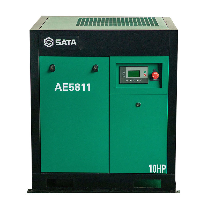 Máy nén khí trục vít SATA AE5811 7.5kW 10HP làm mát bằng gió, lưu lượng 1.0m³/phút, áp suất 8 bar