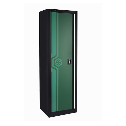 Tủ dụng cụ đứng 1 cánh SATA AE5990-1 lưu trữ chuyên nghiệp, 3 kệ điều chỉnh, tải trọng 95kg, khóa chìa, chân tăng chỉnh.