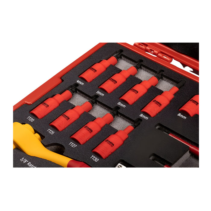 Bộ dụng cụ cách điện 1000V 20 chi tiết SATA AE9101, đạt chuẩn IEC/EN 60900