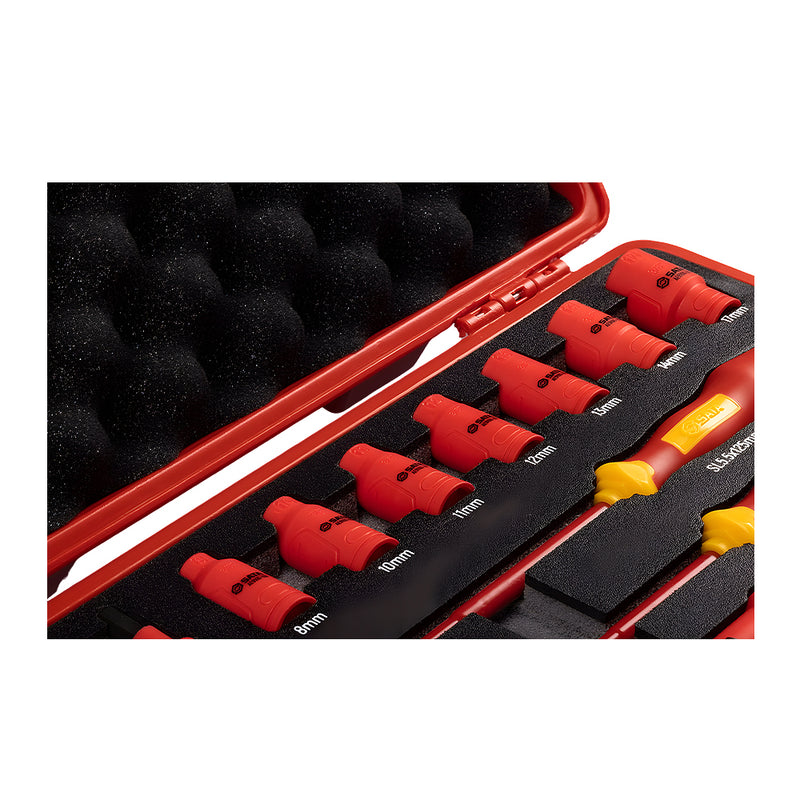 Bộ dụng cụ cách điện 1000V 20 chi tiết SATA AE9101, đạt chuẩn IEC/EN 60900