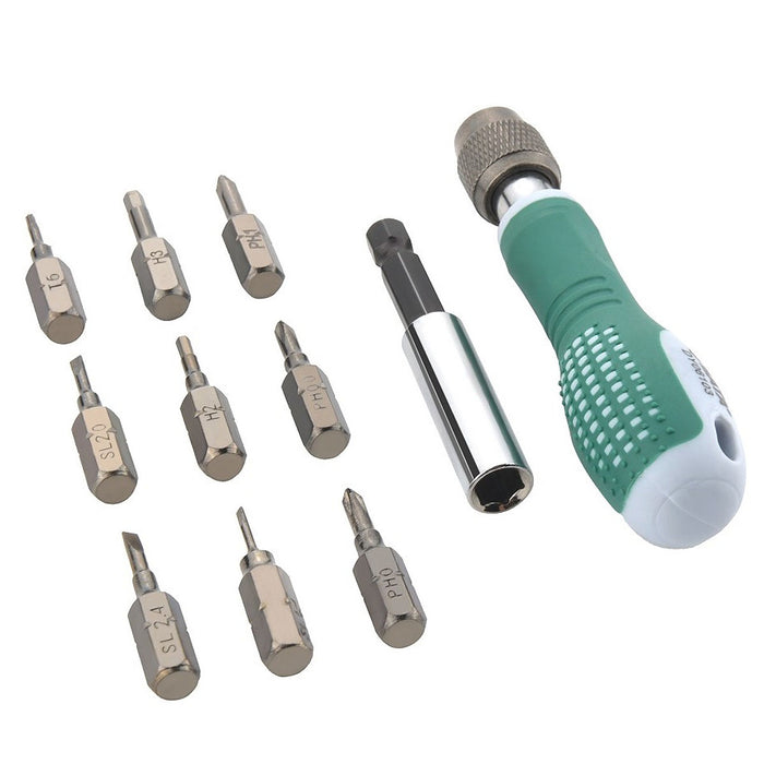 Bộ mũi vặn vít điện tử, kèm tay vặn 12 chi tiết SATA DY06103