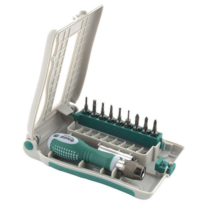 Bộ mũi vặn vít điện tử, kèm tay vặn 12 chi tiết SATA DY06103