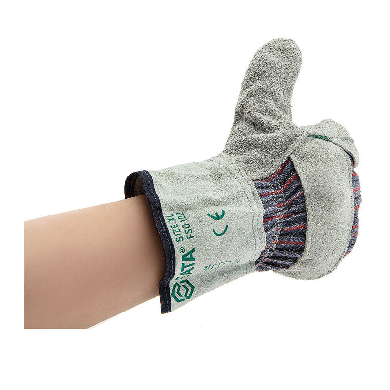 Găng tay bảo hộ chống cắt SATA chất liệu da bò