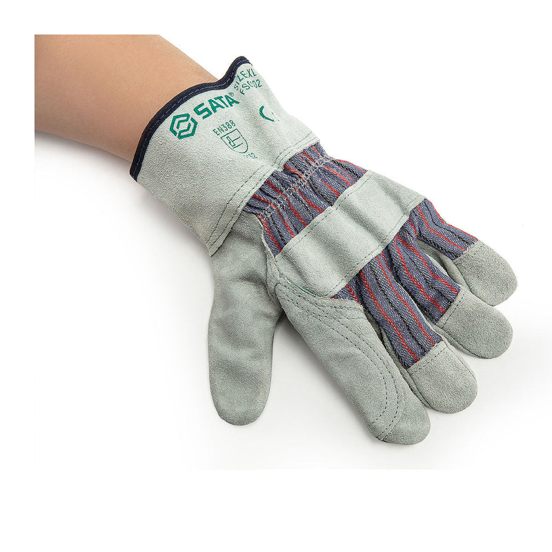 Găng tay bảo hộ chống cắt SATA chất liệu da bò