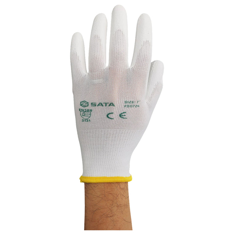 Găng tay bảo hộ đa dụng phủ PU SATA FS0724 chiều dài 215mm