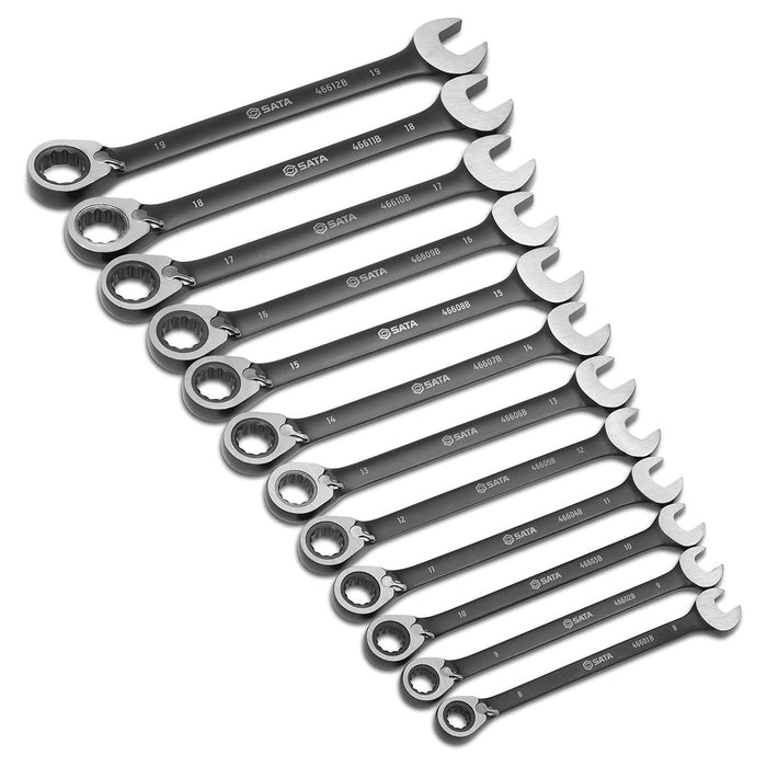 Bộ cờ lê vòng miệng tự động 12 chi tiết SATA ST08044B kích thước từ 8mm - 19mm