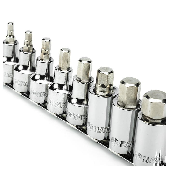 Bộ mũi vặn vít đầu lục giác 9 chi tiết SATA ST09057-02 gắn đầu siết bu lông cốt 1/2 inch
