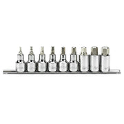 Bộ 9 mũi vít lục giác SATA ST0905702 đầu 1/2 inch, thép S2, mạ chrome.