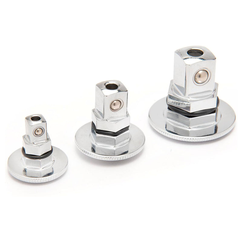 Bộ 3 đầu chuyển cốt SATA ST09084SJ: 10mm, 13mm, 19mm; thép Cr-V, mạ chrome, dùng cho cờ lê vòng tự động.
