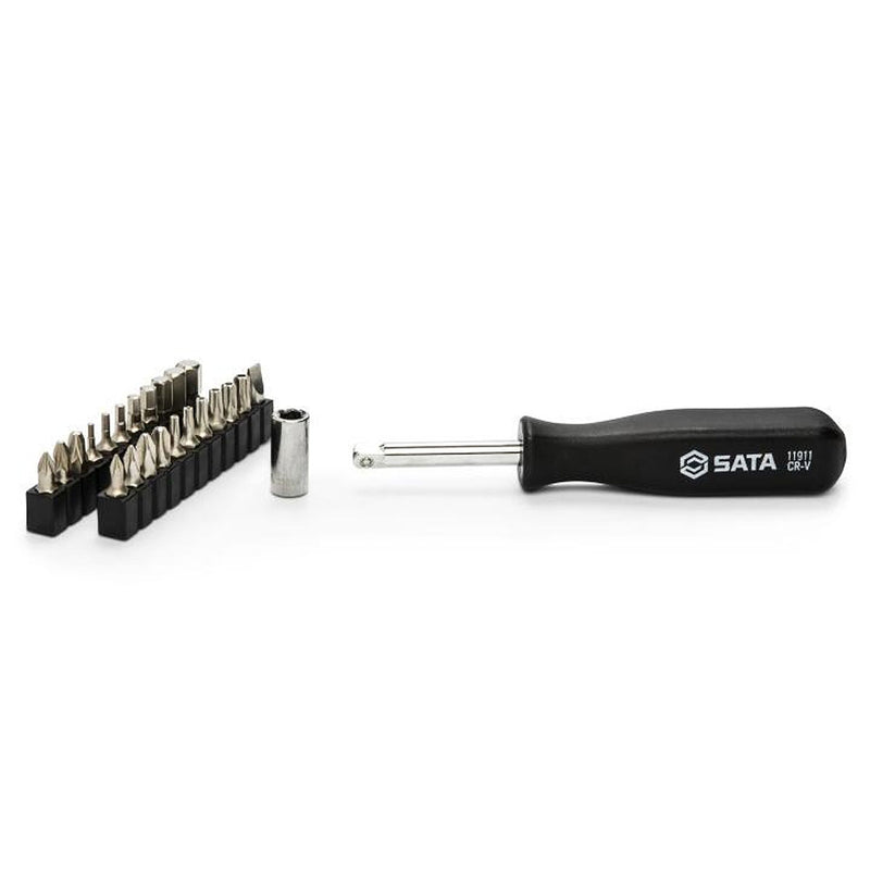 Bộ đầu tuýp, kèm cần siết tự động 180 chi tiết SATA ST09546G cốt 1/2 inch, 1/4 inch, 3/8 inch