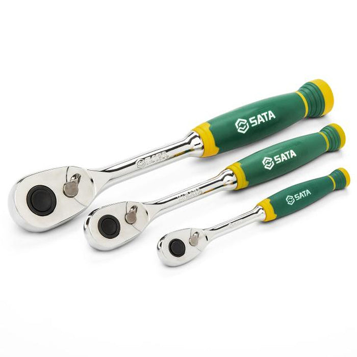 Bộ đầu tuýp, kèm cần siết tự động 180 chi tiết SATA ST09546G cốt 1/2 inch, 1/4 inch, 3/8 inch