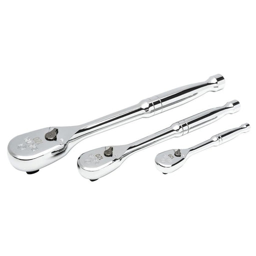 Bộ cần siết tự động SATA ST13975 3 chi tiết 120XP, 3 đầu cốt 1/4, 3/8, 1/2 inch, góc xoay 3°, thép Cr-V, mạ chrome bóng