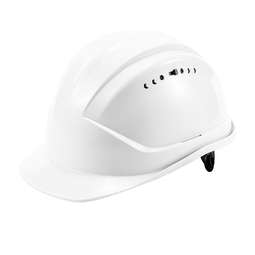 Mũ bảo hộ SATA TF0203W trắng, ABS, có lỗ thông gió, kiểu M-Top, 8 điểm treo, núm vặn điều chỉnh, khe phụ kiện 30mm