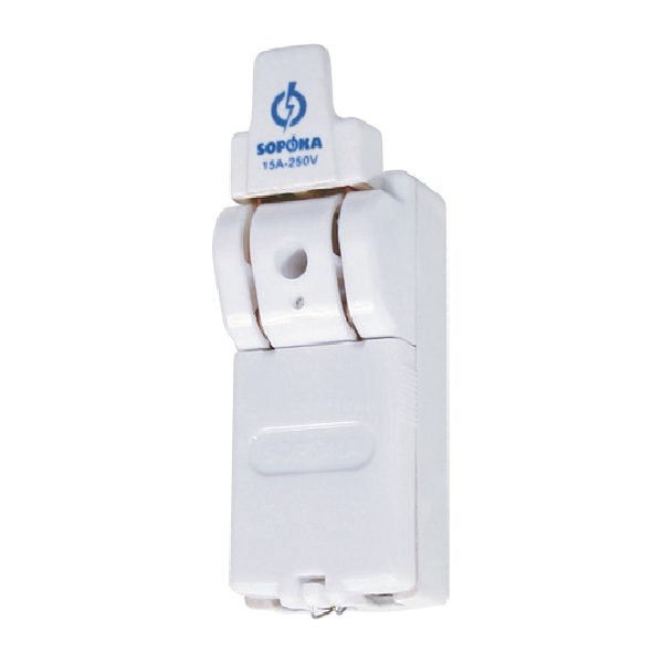 Cầu dao sứ SOPOKA 15A-2P, CB cầu dao điện chống quá tải, ngắt mạch, an toàn điện gia đình