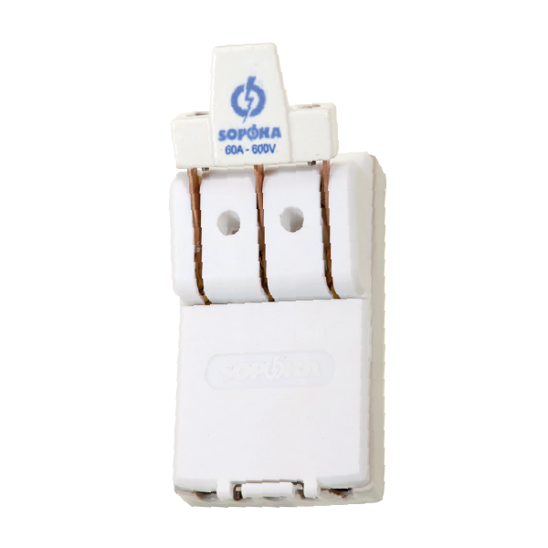 Cầu dao sứ 3 pha 60A SOPOKA, ngắt mạch điện công nghiệp 3P 60A 380V-600V, bảo vệ an toàn