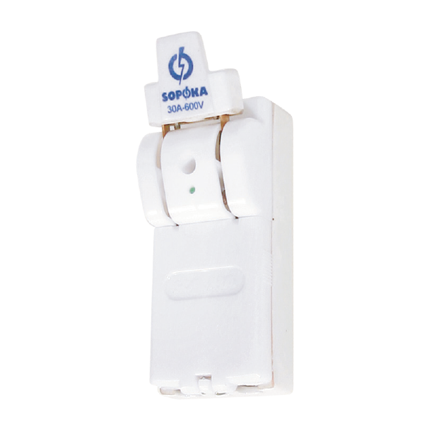Cầu dao sứ SOPOKA 30A-2P, thiết bị đóng ngắt điện an toàn, chịu tải cao, cực đúc/kẹp đồng dày, đế sứ cách điện, vỏ nhựa chịu lực.