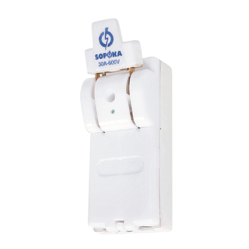 Cầu dao sứ SOPOKA 30A-2P, thiết bị đóng ngắt điện an toàn, chịu tải cao, cực đúc/kẹp đồng dày, đế sứ cách điện, vỏ nhựa chịu lực.