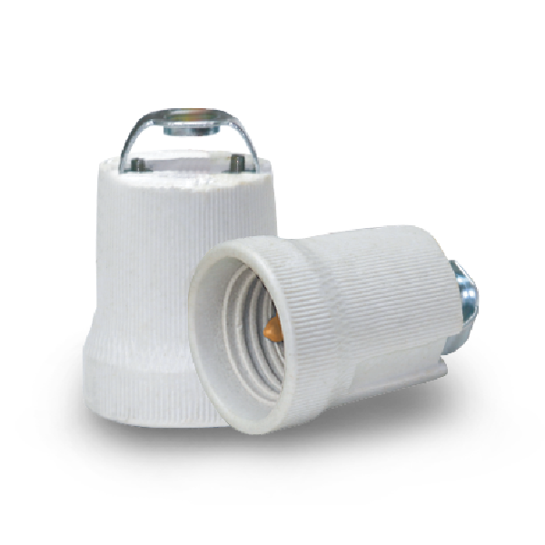 Đuôi đèn sứ SOPOKA SU1 E27 chịu nhiệt, chống cháy, cực đồng, dùng cho bóng sưởi, đèn LED công suất lớn