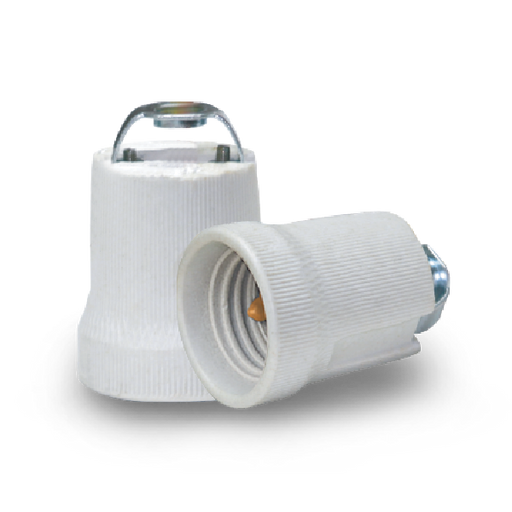 Đuôi đèn sứ SOPOKA SU1 E27 chịu nhiệt, chống cháy, cực đồng, dùng cho bóng sưởi, đèn LED công suất lớn