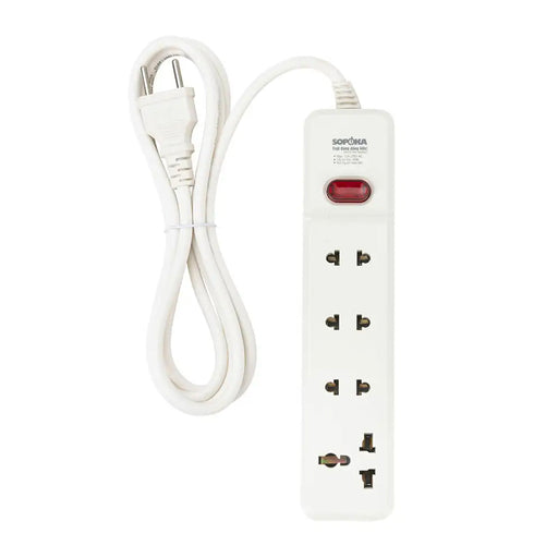 Ổ cắm điện SOPOKA 4M2-5 đa năng 4 lỗ 2200W, dây 4.5m, chịu tải lớn, chống cháy nổ, an toàn cho thiết bị công suất cao.