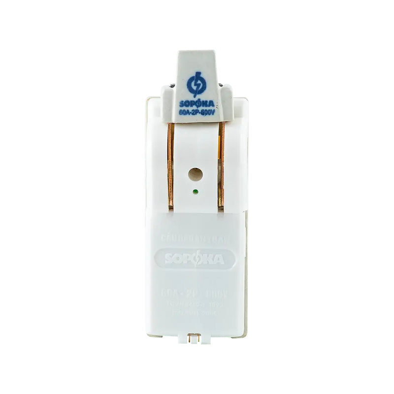 Cầu dao sứ 60A-2P SOPOKA D7 và D8, đế sứ chịu nhiệt chống cháy, tiếp điểm đồng dày chuyên dụng làm cầu dao tổng công suất lớn cho nhà xưởng và gia đình.