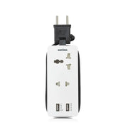 Bộ chia nguồn SOPOKA Q2U di động đa năng, 2 ổ cắm, 2 cổng USB, dây cuộn gọn, phích xoay tiện lợi.