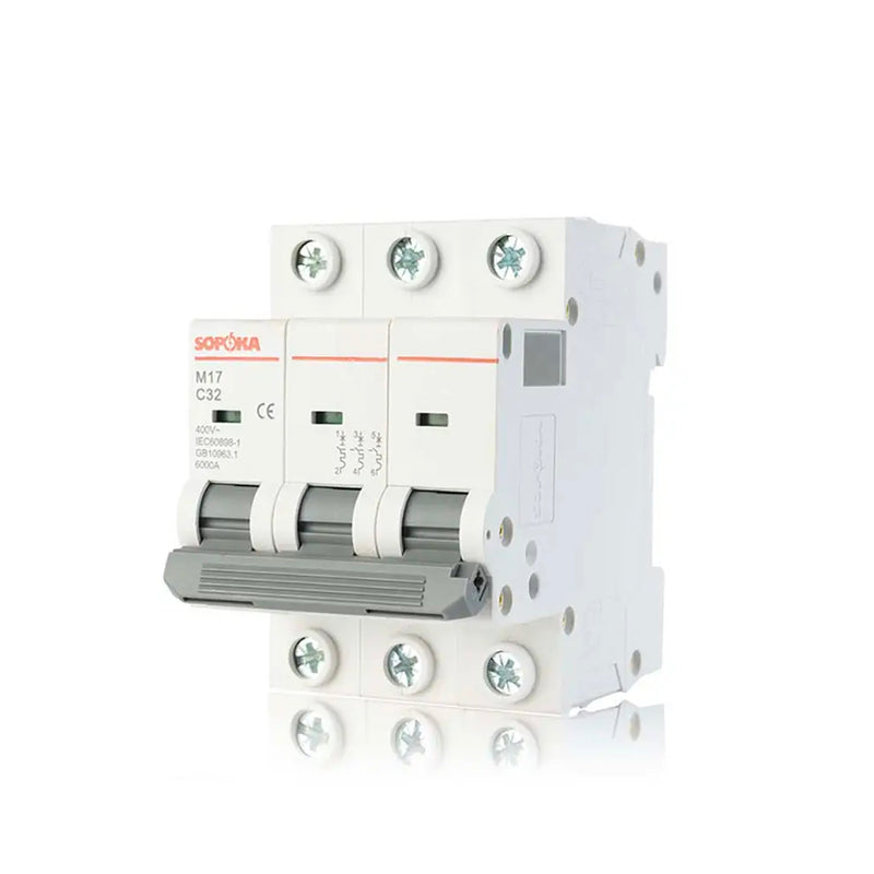 Cầu dao tự động MCB Sopoka M17/M20, tải danh định từ 2A ~ 125A, dòng cắt 6kA